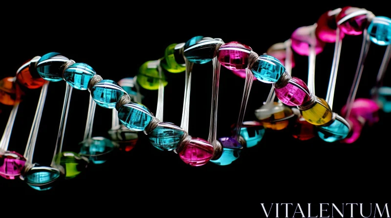 Colorful DNA Molecules: Modern Jewelry Inspired Artwork AI Image