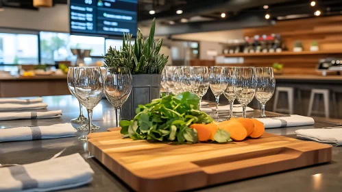 Culinary Still Life with Wine Glasses