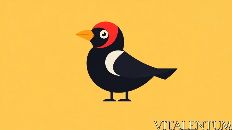 Stylized Bird Graphic Art AI Image