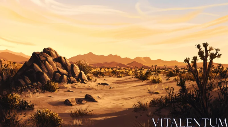 AI ART Rocky Desert Scene