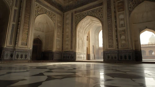 Detailed Interior with Arches and Marble