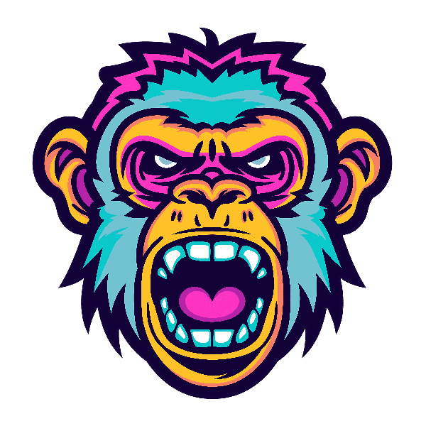 POD Design Colorful Monkey T-Shirt Design