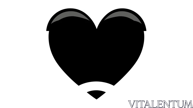 Monochrome Heart Symbol Illustration AI Image