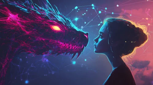 Woman and Dragon Encounter