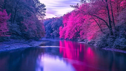 Serene River and Colorful Trees