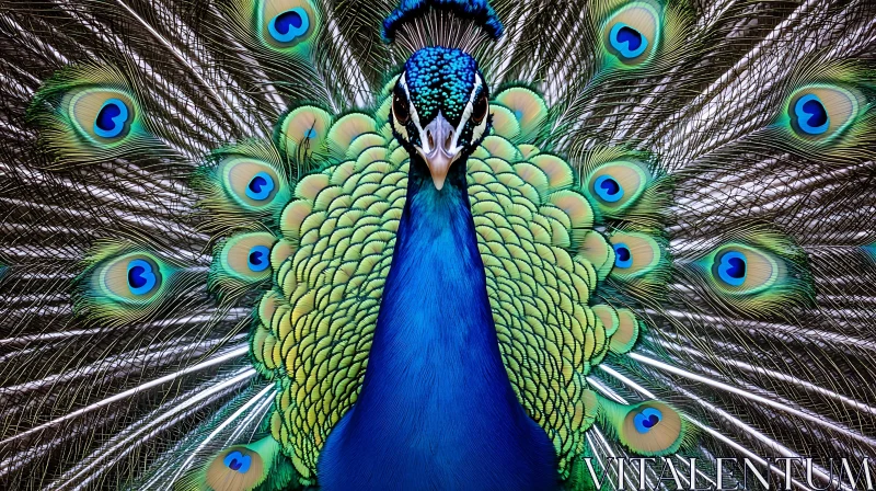 AI ART Peacock's Colorful Feather Fan