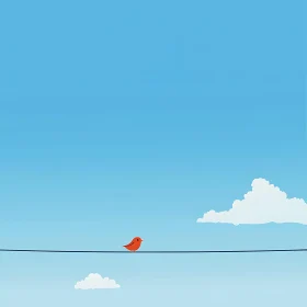 Minimalist Bird and Sky Composition