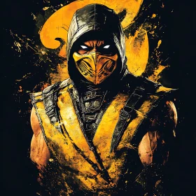 Masked Warrior in Yellow and Black