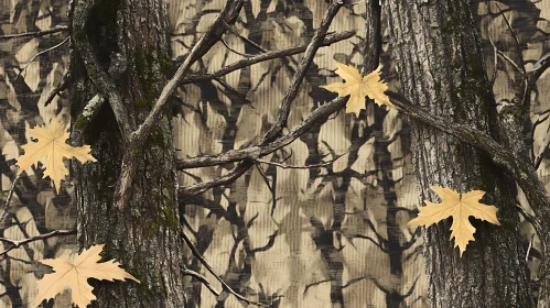 Golden Leaves and Forest Trees