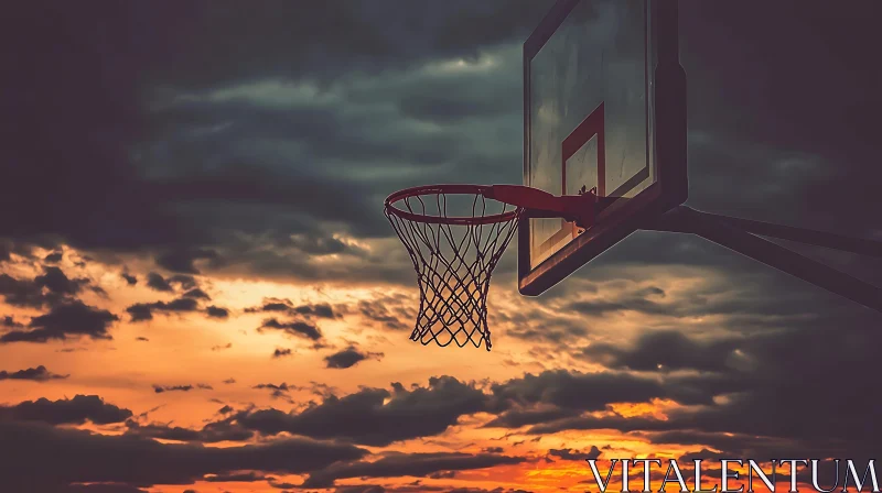 Sunset Basketball Court AI Image