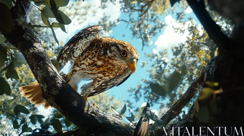 Bird on Tree Branch Wildlife AI Image