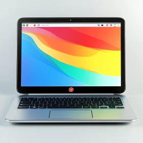 Sleek Silver Laptop with Vibrant Screen