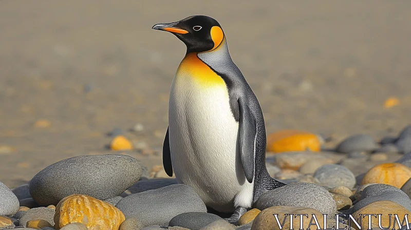 AI ART Elegant Penguin Among Stones