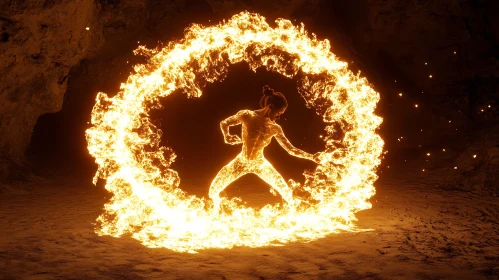 Flame Dance in a Cavern