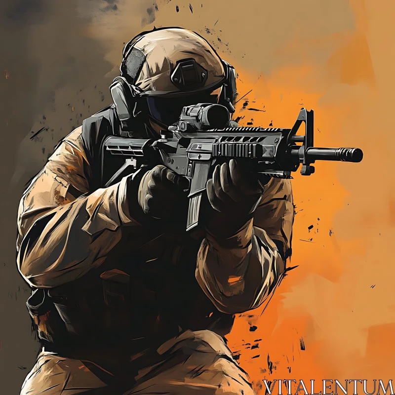 AI ART Tactical Soldier with Firearm