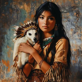 Portrait of Woman with Dog