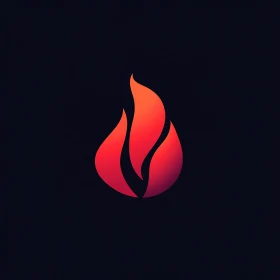 Stylized Red Orange Flame Illustration