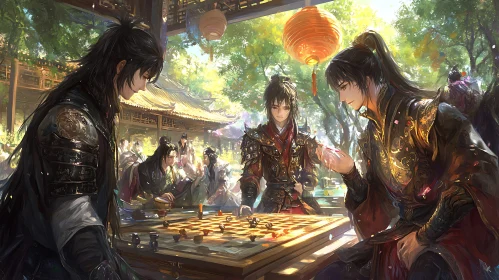 Anime Characters Playing Checkers