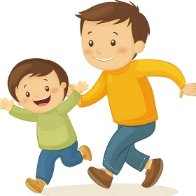 Joyful Kids Cartoon Illustration