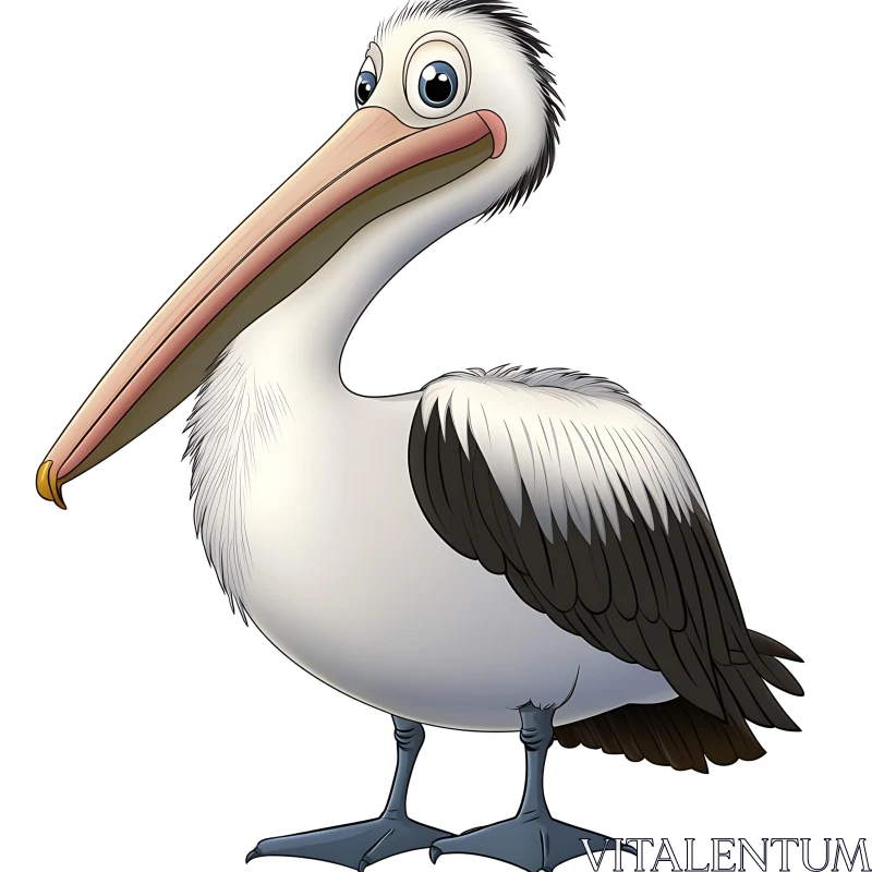 Whimsical Pelican Character Design AI Image