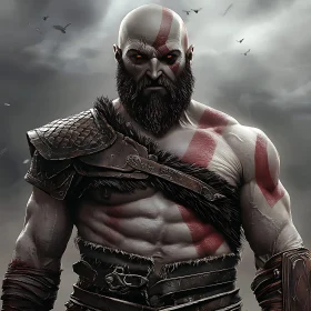 Armored Warrior with Red Markings