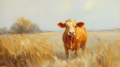 Pastoral Cow Portrait in Nature