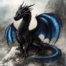 Fantasy Dragon on Mountain Peak