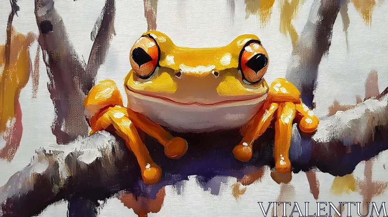 Colorful Frog Illustration AI Image