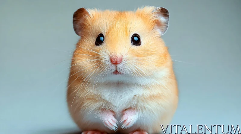 AI ART Golden Fur Hamster Close-Up