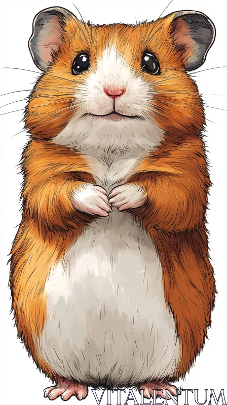 Cute and Curious Hamster Portrait AI Image