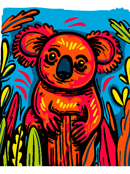 POD Design Bright Koala T-Shirt Design