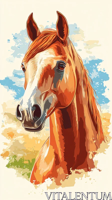 AI ART Horse Art with Colorful Background