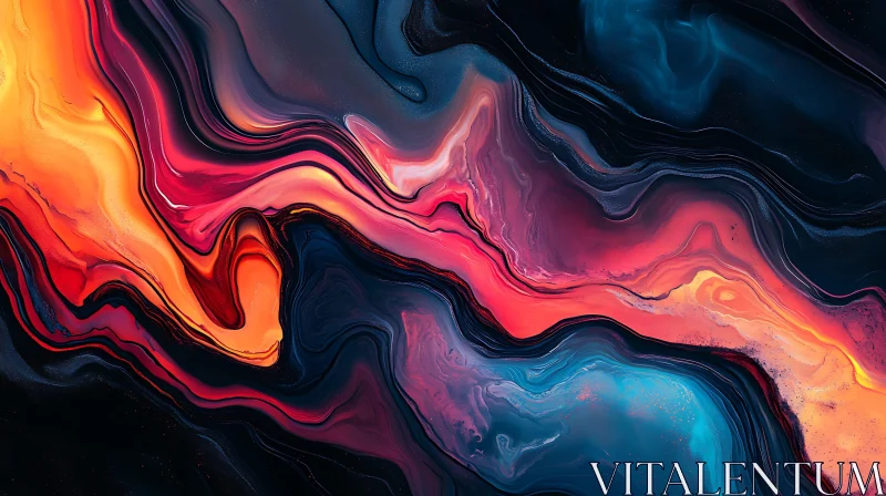 Swirling Colors Abstract AI Image