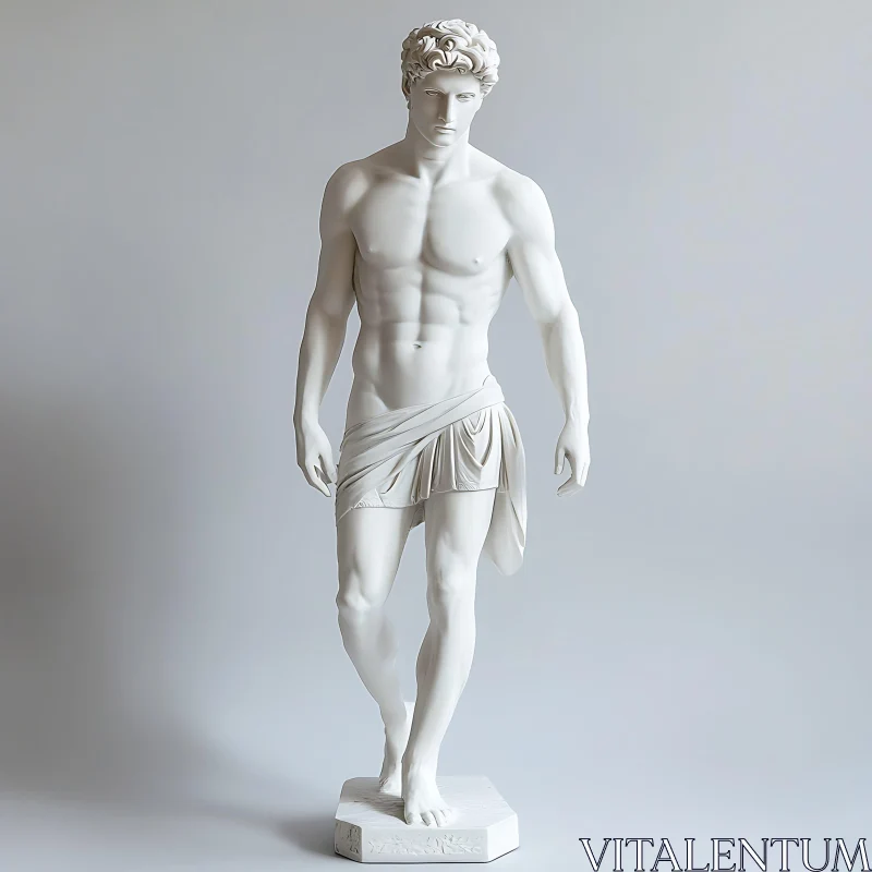 White Marble Man Sculpture AI Image