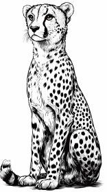 Cheetah Art in Monochrome