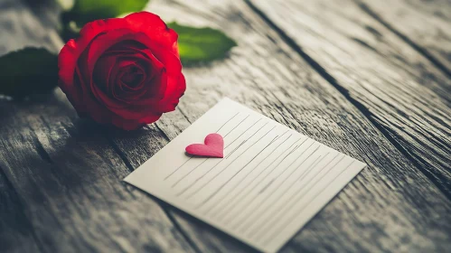 Romantic Rose with Love Note