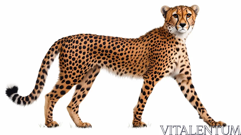 Elegant Cheetah in Profile AI Image