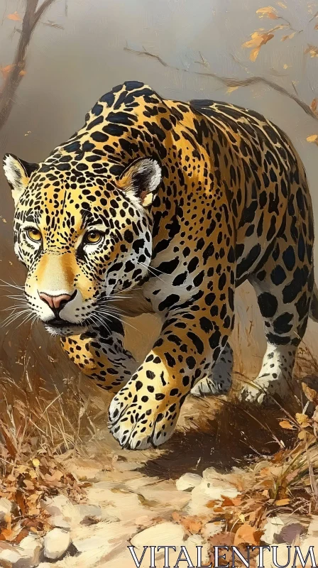 Leopard in Nature AI Image