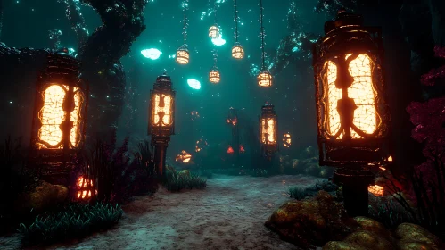 Glowing Lanterns Path