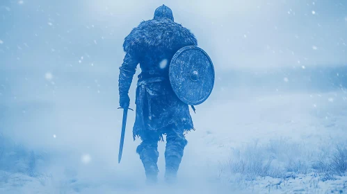 Snowy Warrior with Sword