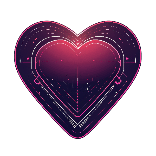 Neon Cybernetic Heart Pattern POD Design