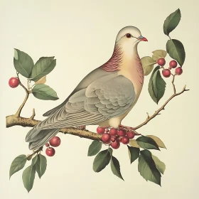 Elegant Dove with Berries