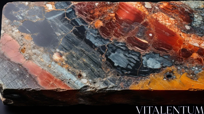Captivating Marbleized Geologic Rock With Multicolor Palette AI Image