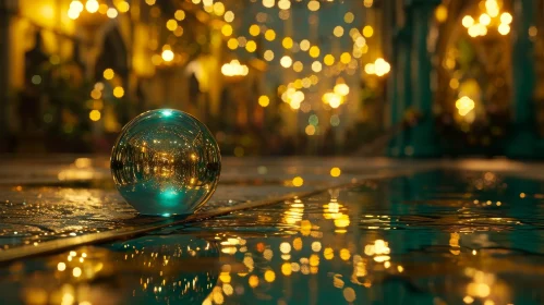 Crystal Ball Reflections on Wet Surface | Abstract Art
