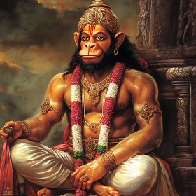 Hanuman's Regal Meditative Pose