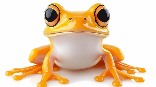 Vivid Orange Amphibian Portrait