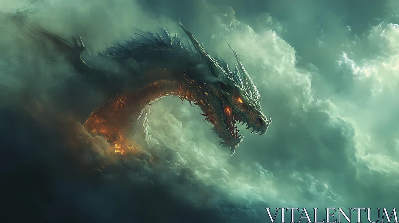 AI ART Dragon in the Mist