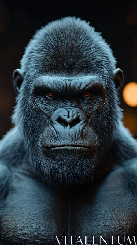 Gorilla Intensity and Strength Visualized AI Image