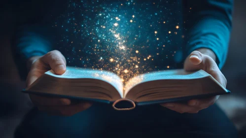 Celestial Light Emanating from an Open Book