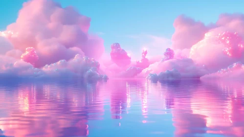 Pink Cloud Reflections in Tranquil Waters